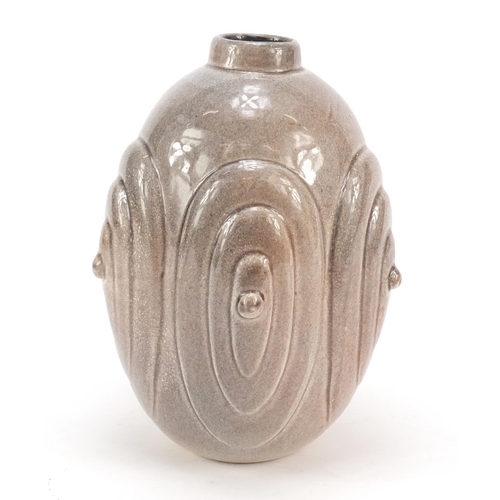 78 - Lude, continental Art Deco pottery vase, 21.5cm high