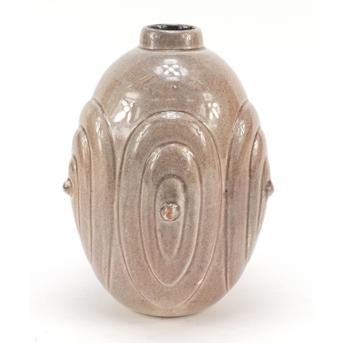 78 - Lude, continental Art Deco pottery vase, 21.5cm high