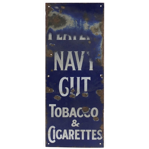 1089 - Vintage Players Navy Cut tobacco and cigarettes enamel advertising sign, 76cm x 51cm
