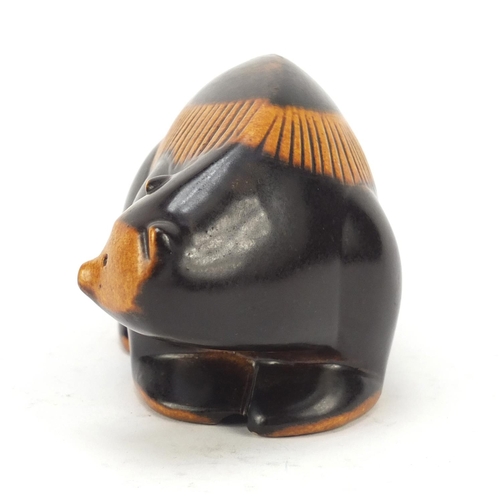 69 - Lisa Larson for Gustavsberg, stoneware stylised racoon, 14.5cm in length