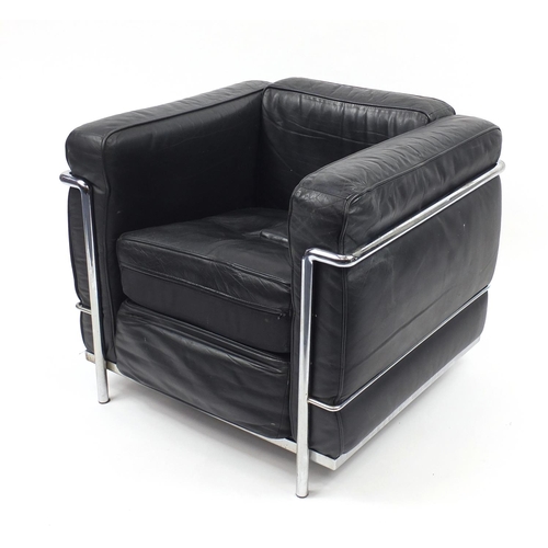 1530 - Le Corbusier design LC2 armchair, 65cm high