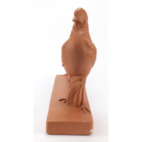 3792 - French Art Deco style plaster pheasant sculpture impressed SAP 2130 to the reverse, 55cm wide