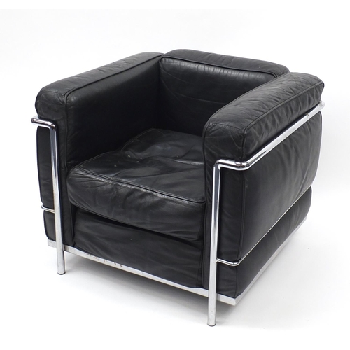 1529 - Le Corbusier design LC2 armchair, 65cm high