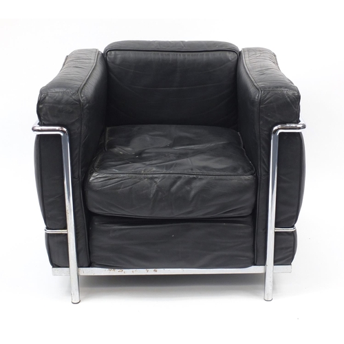 1529 - Le Corbusier design LC2 armchair, 65cm high