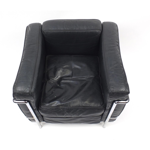 1529 - Le Corbusier design LC2 armchair, 65cm high