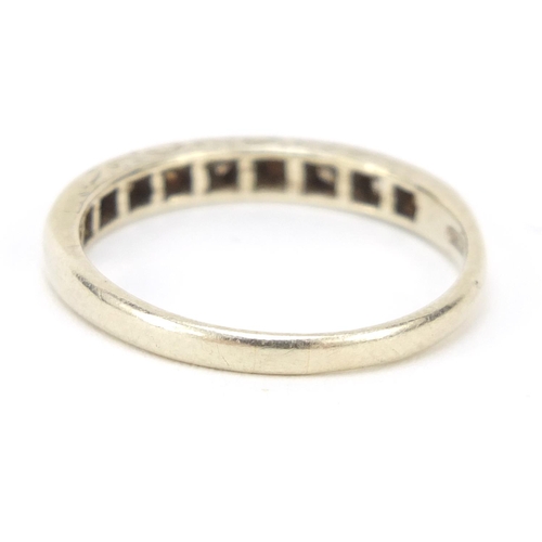 2352 - 9ct gold diamond half eternity ring, size O, 2.0g