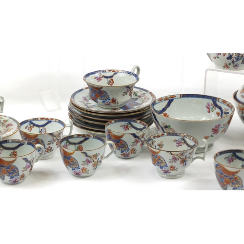 89 - 19th century Spode Tobacco Leaf dinner and teaware including two teapots, plates and cups with sauce... 