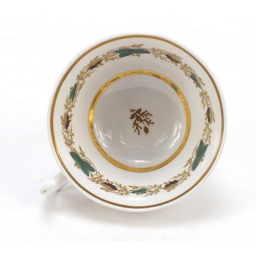 87 - Charles Bourne, early 19th century Staffordshire cabinet plate and cup with saucer, each hand painte... 