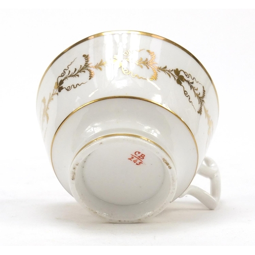 87 - Charles Bourne, early 19th century Staffordshire cabinet plate and cup with saucer, each hand painte... 