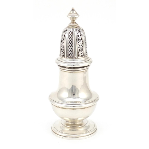 3053 - Garrard & Co Ltd, silver baluster shaped caster, London 1984, 16cm high, 253.0g