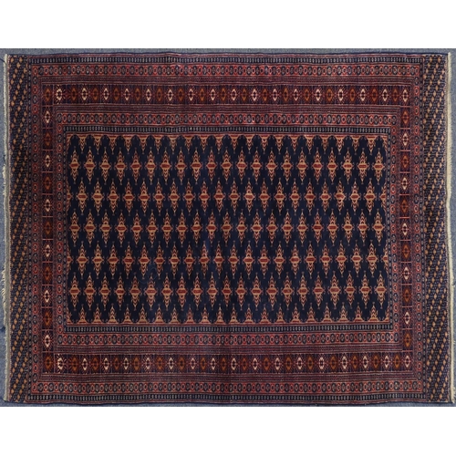 1546 - Rectangular Persian part silk Turkmen rug, 182cm x 127cm