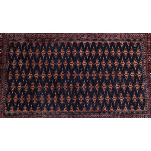 1546 - Rectangular Persian part silk Turkmen rug, 182cm x 127cm