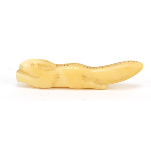 316 - Inuit carved ivory amulet in the form of a squirrel, 6.5cm in length