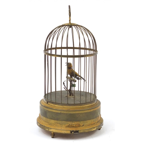 529 - UKA, early 20th century German clockwork automaton birdcage, 30.5cm high