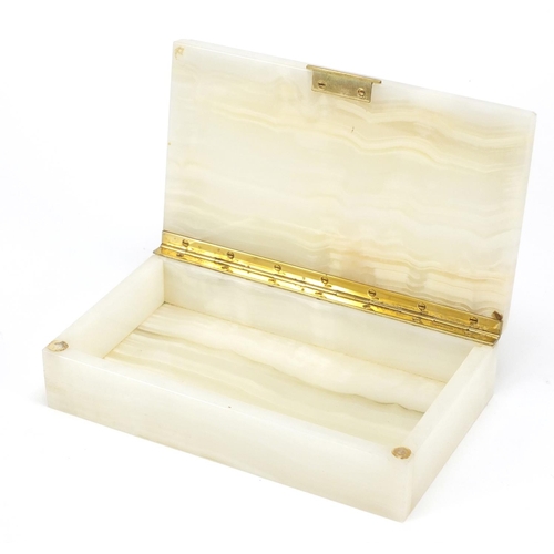 onyx cigarette box Dunhill, Art Deco onyx cigarette box with gilt metal mounts, engraved  Dunhill London to the base, 4