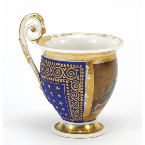 97 - 19th century Continental porcelain cup in the style of Vienna, finely hand painted with a panel of t... 