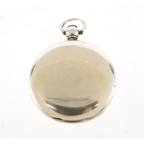 2374 - Waltham Mass, gentlemen's sterling silver open face pocket watch with subsidiary dial, 48mm in diame... 