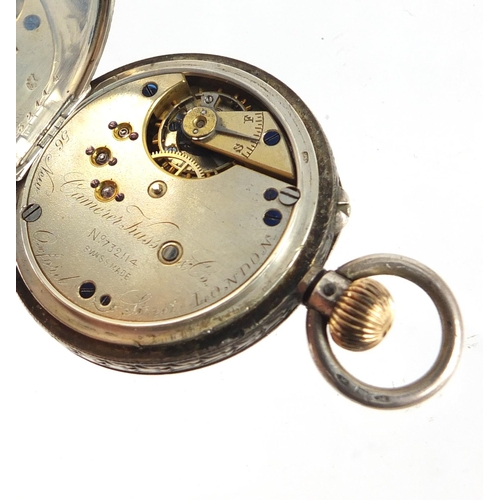 2392 - Four silver open face pocket watches including Camerer, Cuss & Co and one with a fusée movement, the... 