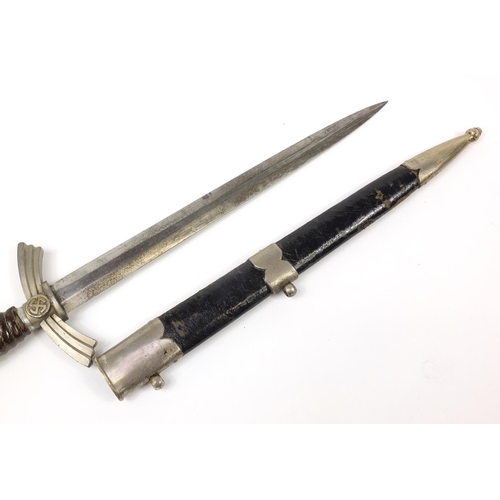2128A - German military interest Luftwaffe 1st pattern dagger with scabbard, 47cm in length