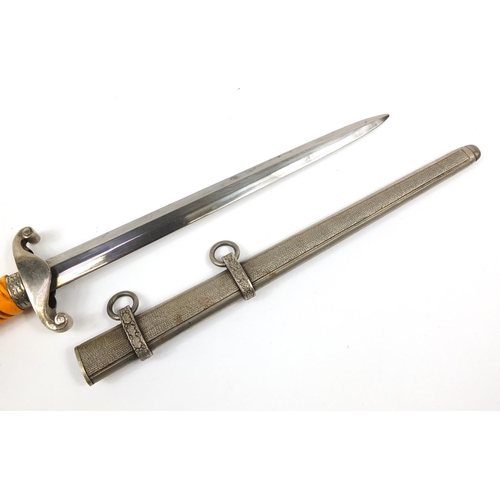 2135 - German military interest army type dagger with scabbard, 38.5cm in length