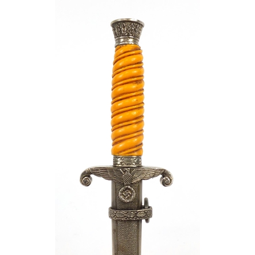 2135 - German military interest army type dagger with scabbard, 38.5cm in length