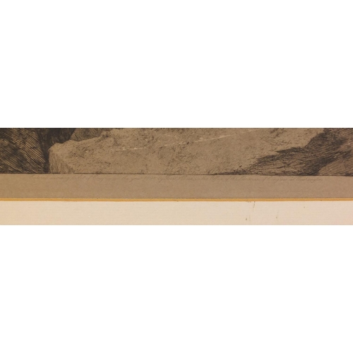 1150 - Herbert Thomas Dicksee RA - Raiders, artist's proof etching, mounted and framed, 67.5cm x 43cm exclu... 