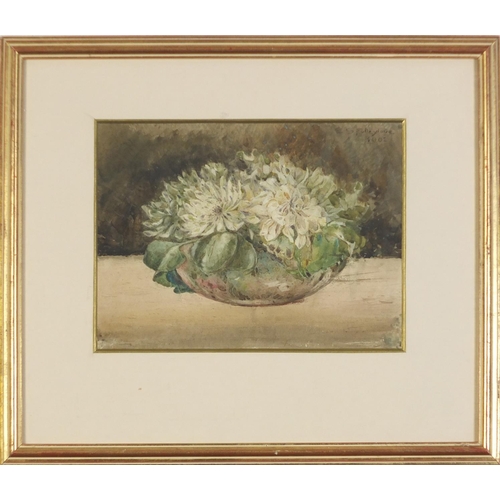 522 - Elizabeth Sarah Fulleylove 1902 - Still life flowers, watercolour, mounted, framed and glazed, 24.5c... 