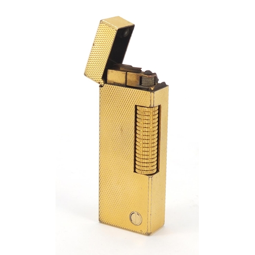 872 - Dunhill gold plated pocket lighter with box, 6.5cm high
