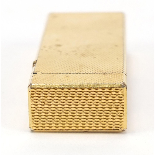872 - Dunhill gold plated pocket lighter with box, 6.5cm high