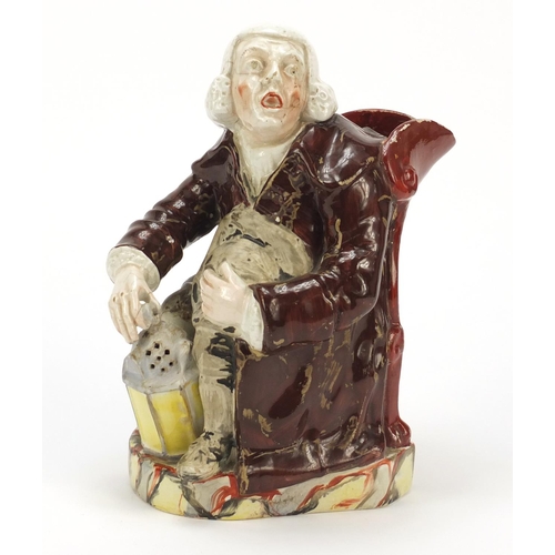 492 - Early 19th century Ralph Wood type Toby jug of George Whitefield, 23cm high