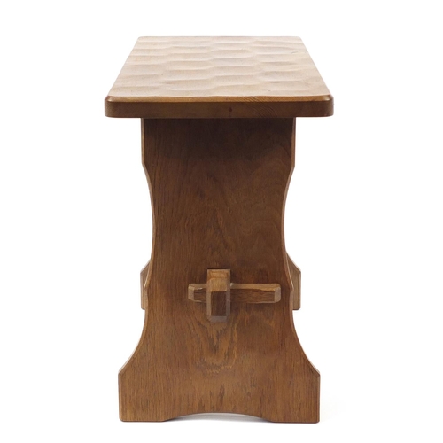 1505 - Alan 'Acornman' Grainger, adzed oak occasional table carved with signature acorn, 44cm H x 53.5cm W ... 