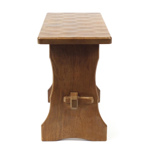 1505 - Alan 'Acornman' Grainger, adzed oak occasional table carved with signature acorn, 44cm H x 53.5cm W ... 