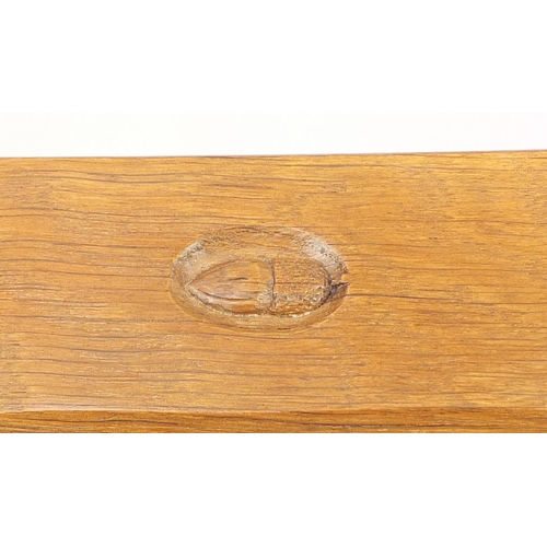 1505 - Alan 'Acornman' Grainger, adzed oak occasional table carved with signature acorn, 44cm H x 53.5cm W ... 