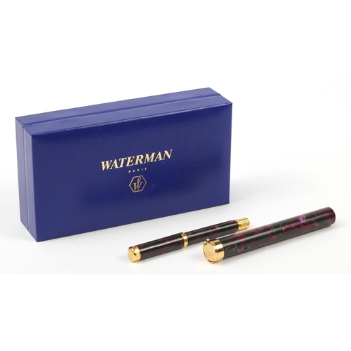 876 - Waterman's Lady Agathe fountain pen with 18k gold nib, accessories and box