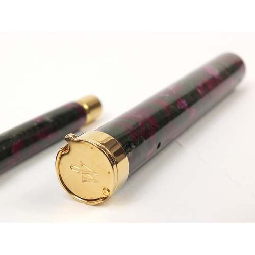 876 - Waterman's Lady Agathe fountain pen with 18k gold nib, accessories and box