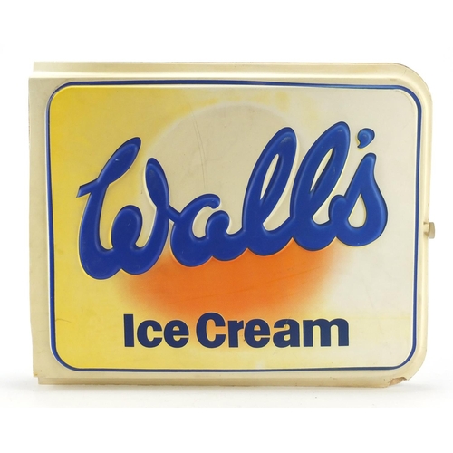 1091 - Wall's Ice Cream double sided advertising sign, 45cm x 38cm
