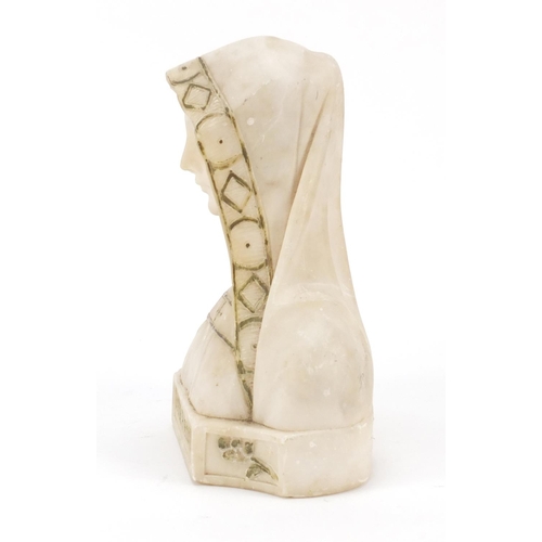 165 - Attilio Fagioli, Italian Art Deco carved alabaster bust titled Mater Purisima, signed to the reverse... 