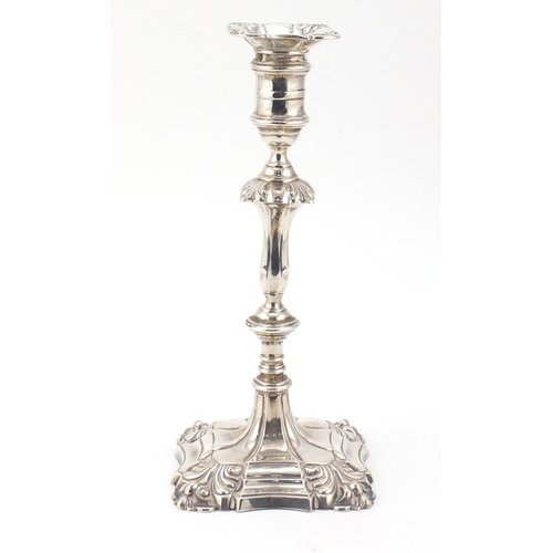 3036 - Hawksworth, Eyre & Co Ltd, Victorian silver candlestick, Sheffield 1901, 25cm high, 664.5g