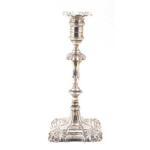 3036 - Hawksworth, Eyre & Co Ltd, Victorian silver candlestick, Sheffield 1901, 25cm high, 664.5g