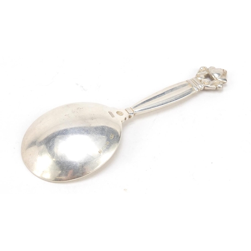 3049 - Johan Rohde for Georg Jensen, Danish silver acorn pattern caddy spoon, London import marks 1928, 10.... 