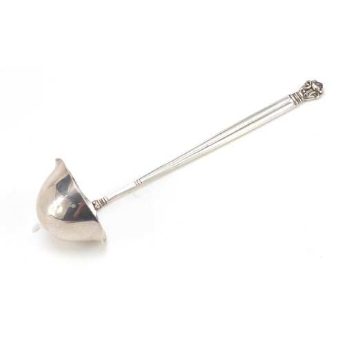 3047 - Johan Rohde for Georg Jensen, Danish silver acorn pattern ladle, 17cm in length, 42.4g