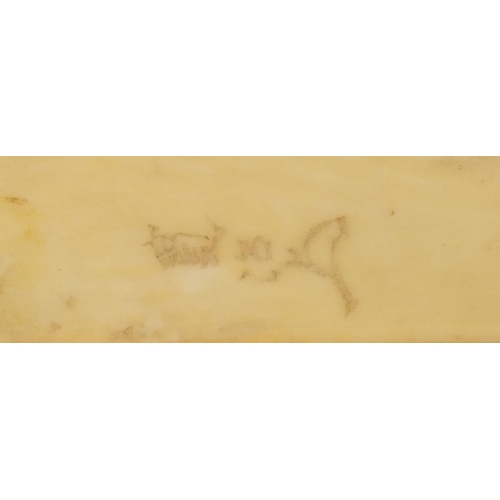 517 - Japanese carved ivory okimono of a horse, character marks to the base, 13.5cm in length