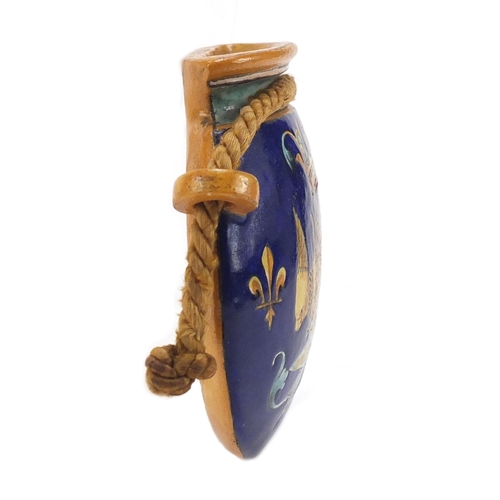 486 - Ulysse Blois, French faience glazed wall pocket hand painted with a mythical animal, 9cm high