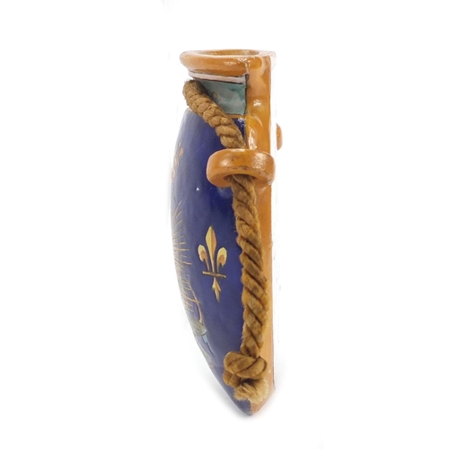 486 - Ulysse Blois, French faience glazed wall pocket hand painted with a mythical animal, 9cm high