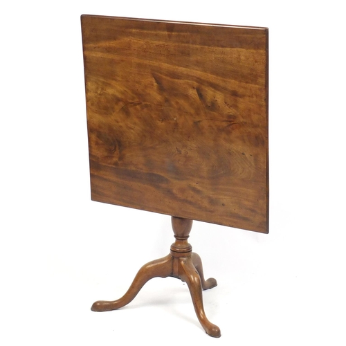 1500 - Victorian walnut tilt top table with tripod base, 72cm H x 75cm W x 75cm D