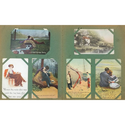 1263 - Good collection of Victorian and later postcards arranged in four albums, predominantly topographica... 