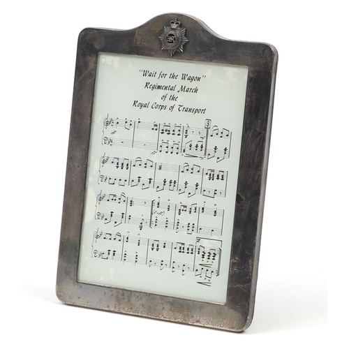 3035 - Kitney & Co, military interest rectangular silver easel photo frame with Royal Corps of Transport in... 