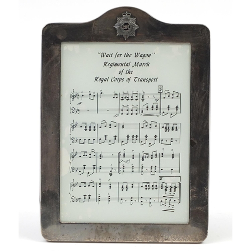 3035 - Kitney & Co, military interest rectangular silver easel photo frame with Royal Corps of Transport in... 