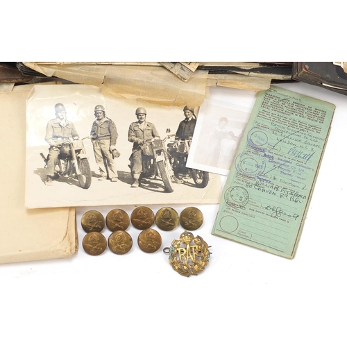 2048 - British military World War II militaria relating to Edward A Redshaw of the RAF including black and ... 