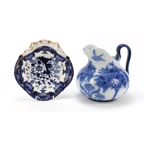 3777 - Royal Crown Derby dish and a Doulton Burslem Tudor  jug, the largest 22.5cm high